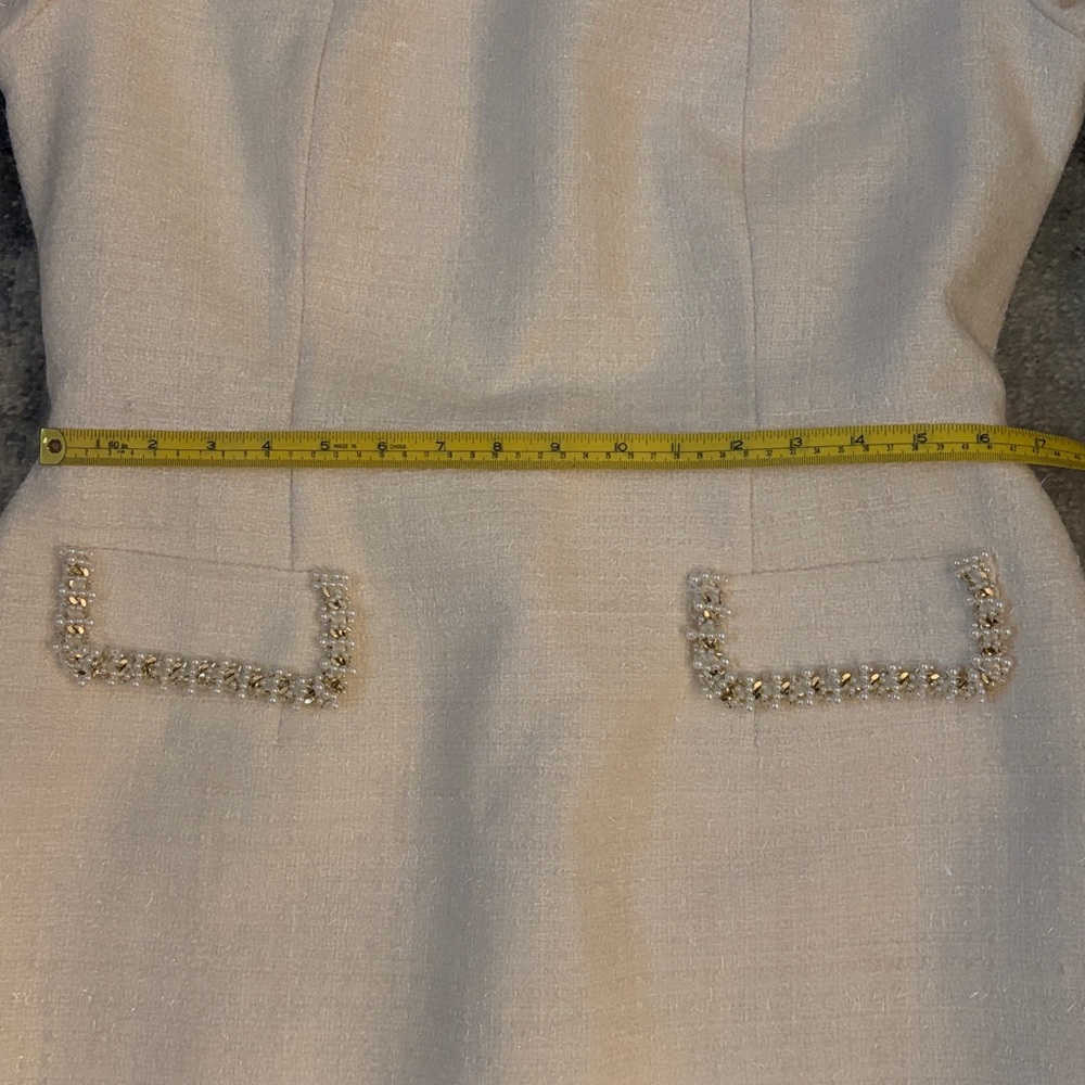 NADINE MERABI Elegant Cream Mini Dress - Picture 9 of 12